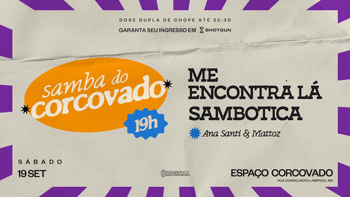 Imagem do evento Samba Do Corcovado * 19/09 * Mel, Sambotica & Dj’S
